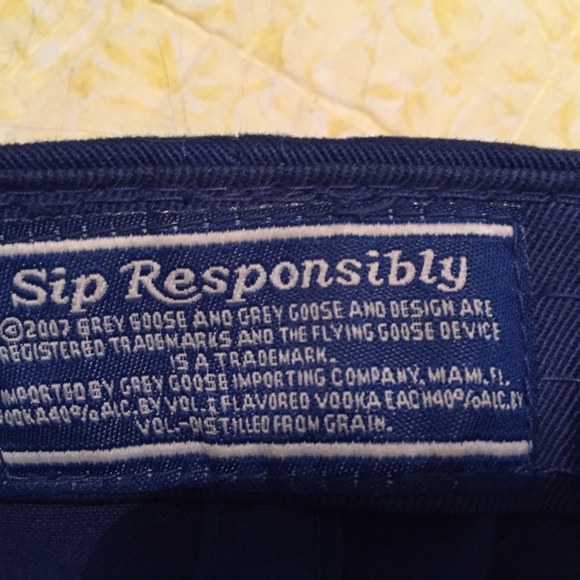 Men's Grey Goose Baseball Cap-Blue w/White/Red - Picture 5 of 5